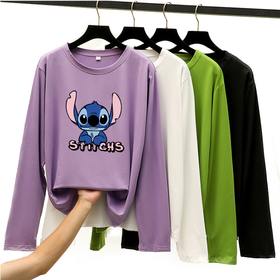 黛唯梵2021新款卡通可爱长袖T恤宽松早秋长袖t恤