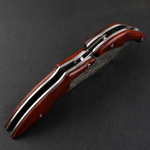 出口款VG10大马士革钢机械折叠刀防身刀野外生存刀 商品图3