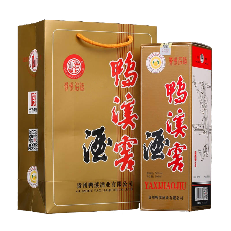 鸭溪窖酒透明玻璃瓶盒装   54度浓香型白酒  整箱500ml*6瓶包邮