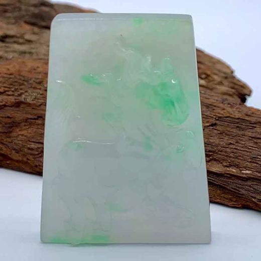 派瑞翡翠 翡翠马牌 糯种 绿色 商品图3