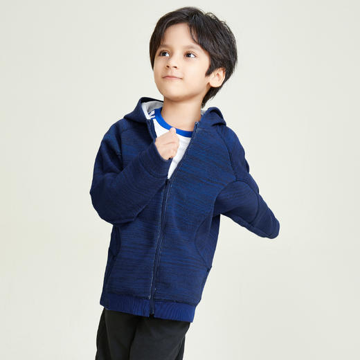 METTE童装2020秋新品男童连帽宽松外套时尚拼接防风保暖条纹夹克 商品图1