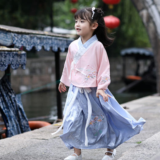 LLFS1035新款中国风优雅气质童装汉服裙两件套TZF 商品图0