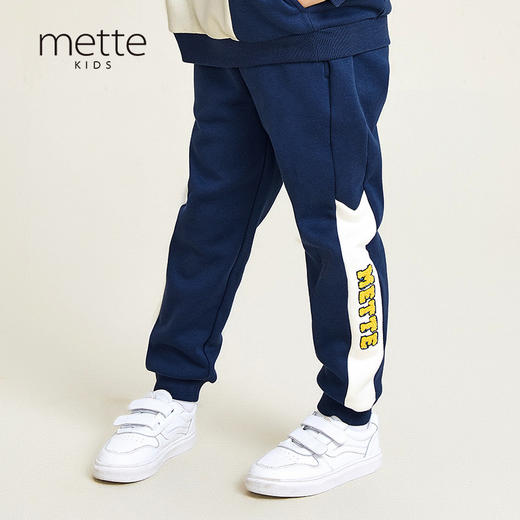 METTE童装2020秋新品男童长裤时尚拼接撞色中大童加绒加厚休闲裤 商品图1