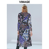 VIMAGE纬漫纪秋款个性时尚印花舒适显瘦修身收腰连衣裙V1407003 商品缩略图3