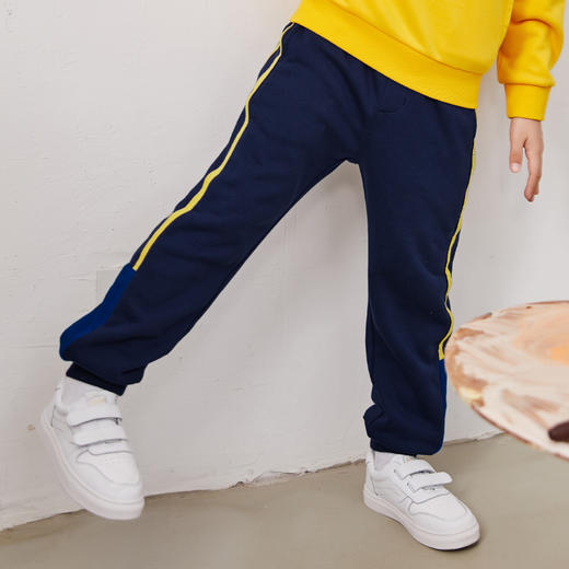 METTE童装条纹撞色休闲裤子2020年秋新品大儿童男宝偏厚保暖长裤 商品图2