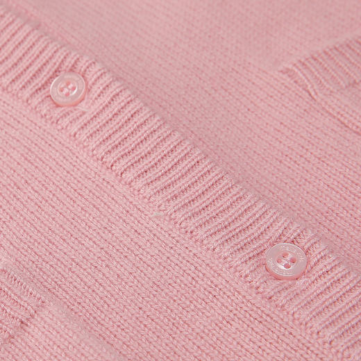 METTE羊绒世家童装女童100%山羊绒开衫中大童女宝圆领针织小外套 商品图6