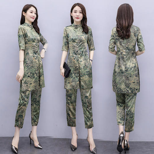 W-695新款休闲时尚洋气职业两件套贵夫人套装 商品图2