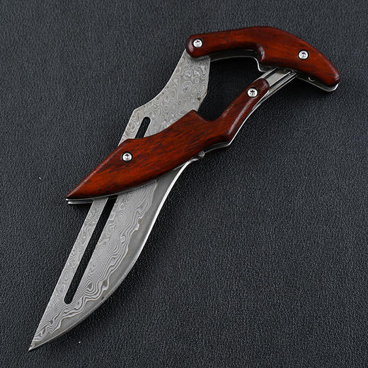 出口款VG10大马士革钢机械折叠刀防身刀野外生存刀 商品图1