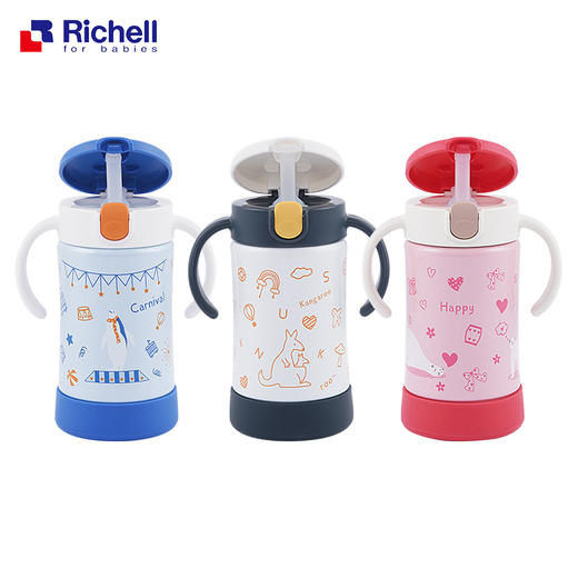 Richell利其尔儿童不锈钢保温杯带吸管 2019/2020款  300ml 商品图4