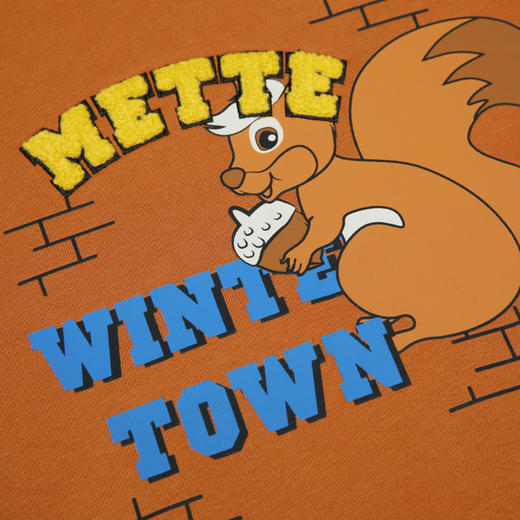 METTE童装男圆领加绒卫衣时尚小松鼠印花中大童男宝休闲保暖上衣 商品图5