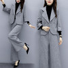 WZNH-GJC9970人字纹毛呢秋季新款简约毛呢阔腿裤套装 商品缩略图2