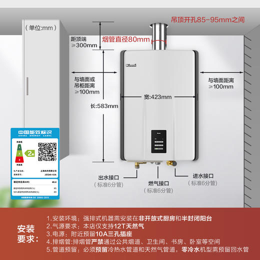 Rinnai/林内 JSQ40-53A 20/24升大容量天然气强排恒温燃气热水器 商品图3