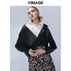 VIMAGE纬漫纪秋款个性时尚纯色百搭显瘦漆皮衬衫上衣女V1409013 商品缩略图0