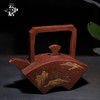 宜兴原矿紫泥提梁扇形珍藏紫砂壶 商品缩略图0