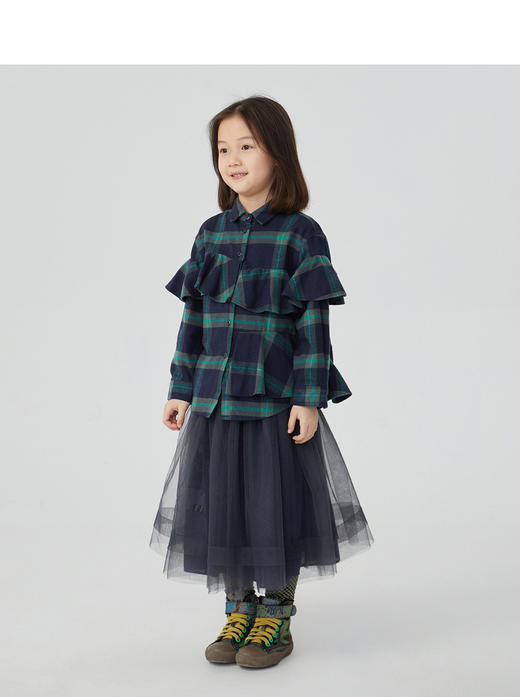 江南布衣童装可爱格纹衫女童儿童1k8100070