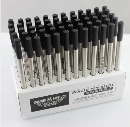 hero英雄通用宝珠笔芯金属替芯0.5mm黑芯直插式螺纹式 商品图9