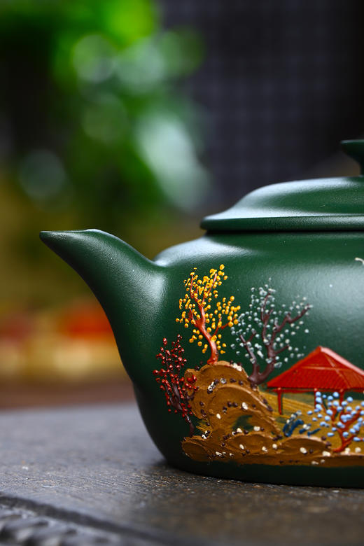 扁玉泥料绿泥容量350cc作者徐六明国工