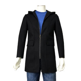 Marco Azzali 黑色带帽风衣 Y5157200