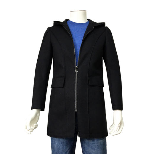 Marco Azzali 黑色带帽风衣 Y5157200 商品图0