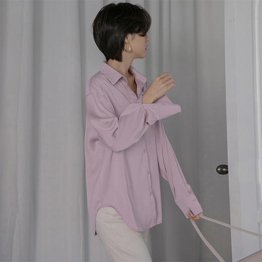 【两件八折】芭莎复古丝感衬衣，缎面雪纺，丝滑有光泽，五色可选 商品图7