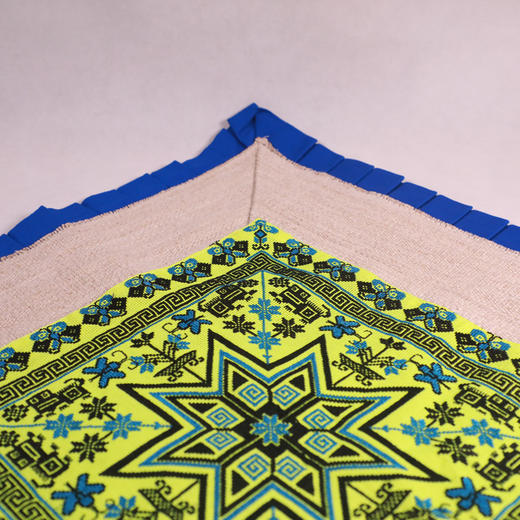 手工刺绣麻布靠枕1对