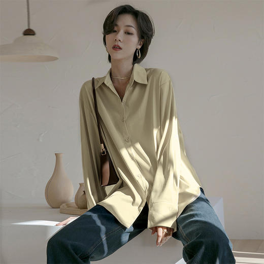 【两件八折】芭莎复古丝感衬衣，缎面雪纺，丝滑有光泽，五色可选 商品图8