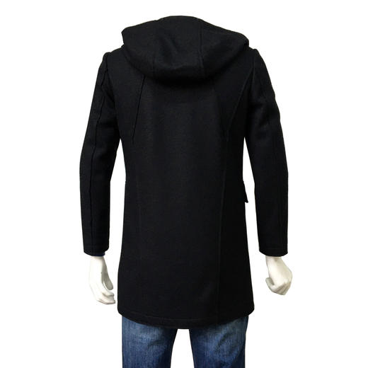 Marco Azzali 黑色带帽风衣 Y5157200 商品图1