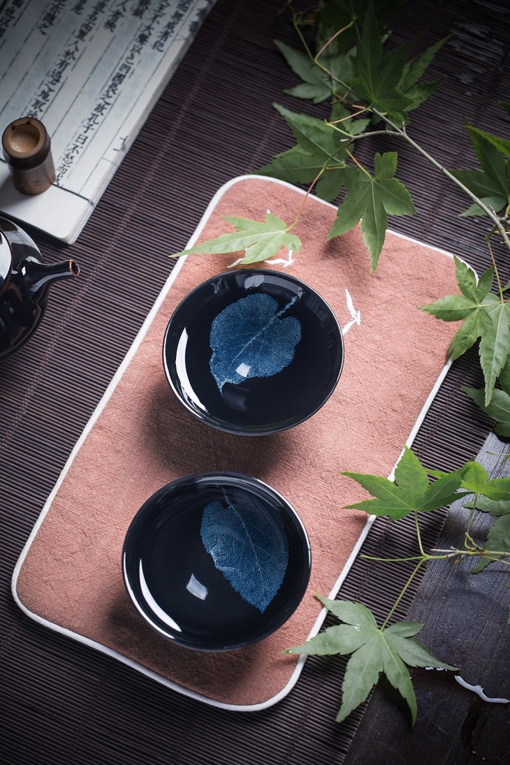 众筹预售千年一盏冰蓝桑叶木叶盏清凉自生禅盏中见宇宙不用抬头望星空