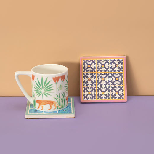 艺术陶瓷软木杯垫套装 V&A博物馆隔热防滑水杯垫杯垫 商品图1