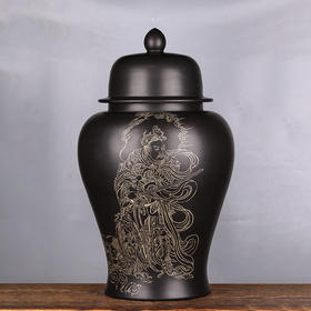 紫器丹青 线描人物将军缸