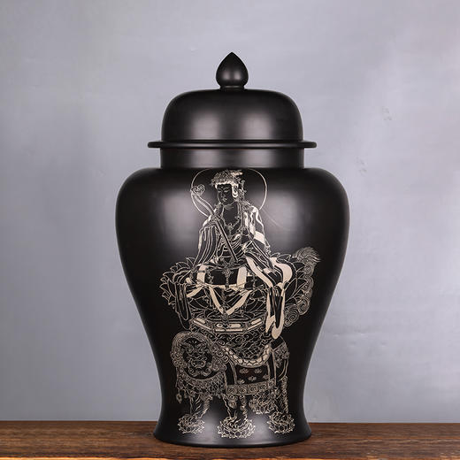 紫器丹青 线描人物将军缸 商品图2