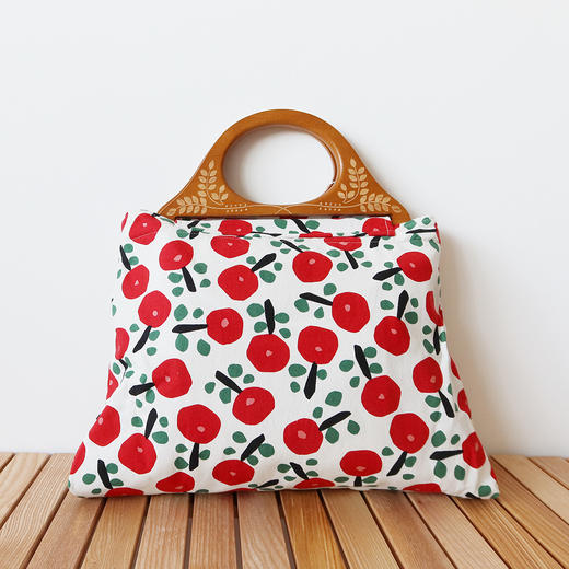 HUGOJIRO木柄手提包插画小花朵 商品图0