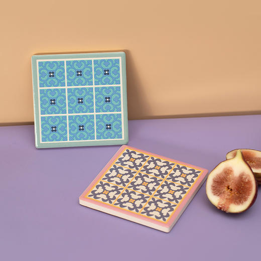 艺术陶瓷软木杯垫套装 V&A博物馆隔热防滑水杯垫杯垫 商品图0