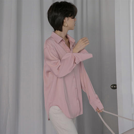 【两件八折】芭莎复古丝感衬衣，缎面雪纺，丝滑有光泽，五色可选 商品图12