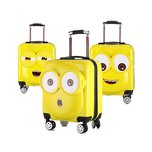 萌趣小黄人3d立体旅行拉杆箱大18寸登机行李箱静音万向轮表情随机发