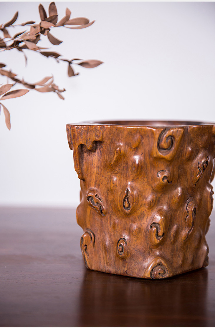 清代 黄花梨树瘤笔筒 - 明清家具研习社