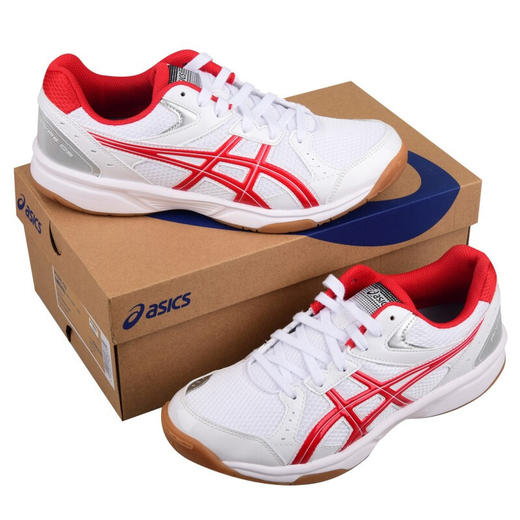 ASICS亚瑟士乒乓球鞋专业女款男款运动鞋1053A034-102白红色防滑耐磨透气舒适 商品图5