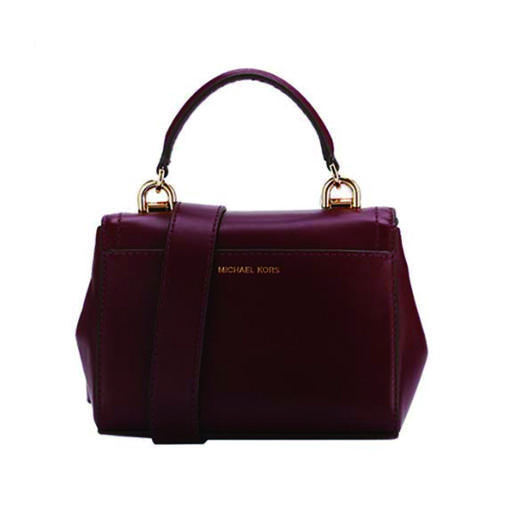 MICHAEL KORS 迈克·科尔斯 MK女包 女士超小号皮革手提单肩斜挎包女提挎包 紫红色 32T8GF5M1L OXBLOOD 商品图1