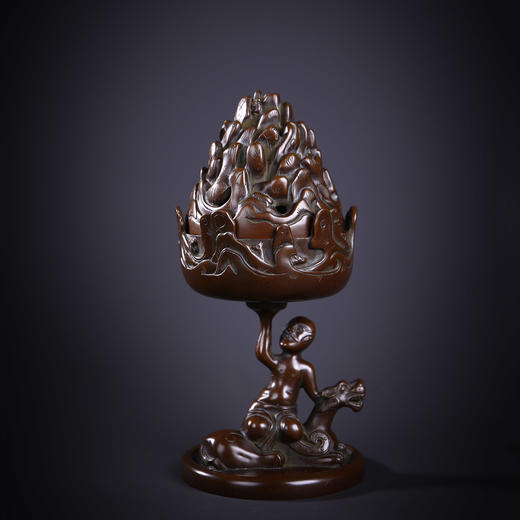 【香炉精品】伏虎力士博山炉(awm13390)