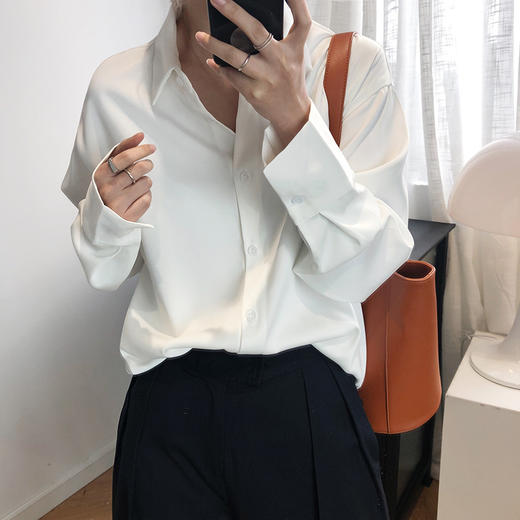 【两件八折】芭莎复古丝感衬衣，缎面雪纺，丝滑有光泽，五色可选 商品图3