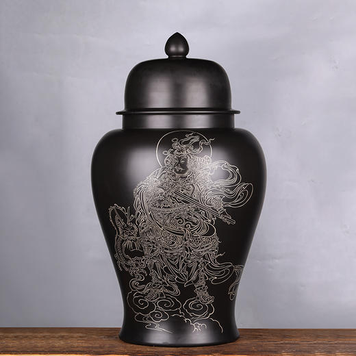 紫器丹青 线描人物将军缸 商品图1