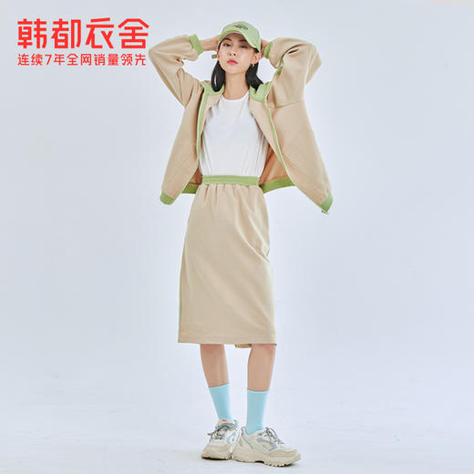韩都衣舍2020秋季新款女装宽松休闲拼接两件套时尚套装OU13559堯 商品图2