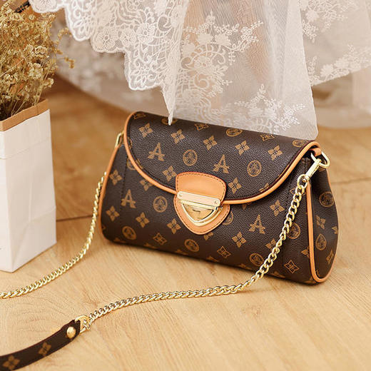 LW-HFN6830-1新款复古经典印花链条单肩斜跨包包 商品图0