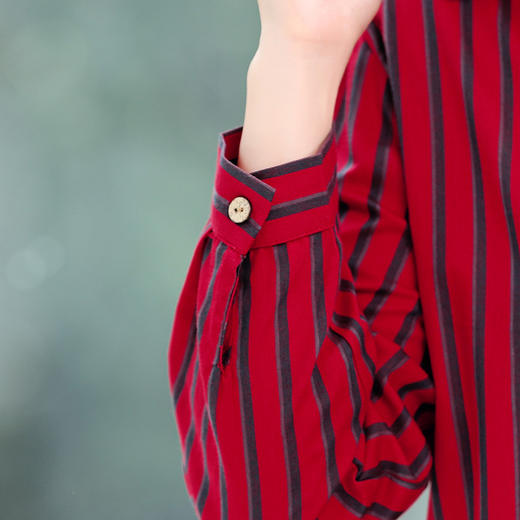 MQ-1822-212新款春秋外穿百搭宽松夏季薄纯棉条纹上衣ZXH 商品图4