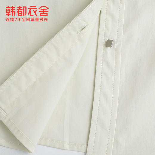 韩都衣舍2021女装夏装新款潮衬衣复古设计感开衫纯色衬衫RE7311棽 商品图3