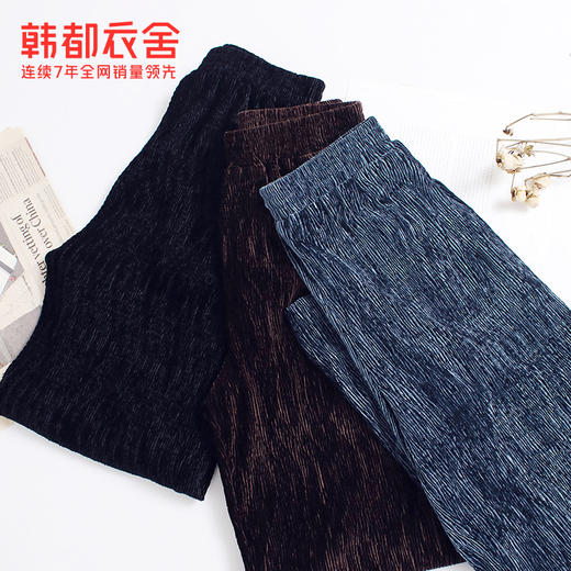 韩都衣舍2021春装新款女装韩版宽松直筒高腰拖地休闲裤RJ2002筱颛 商品图3