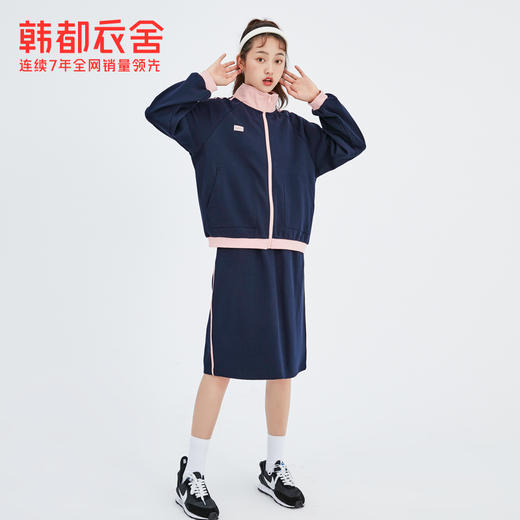 韩都衣舍2020秋季新款女装宽松休闲拼接两件套时尚套装OU13559堯 商品图4