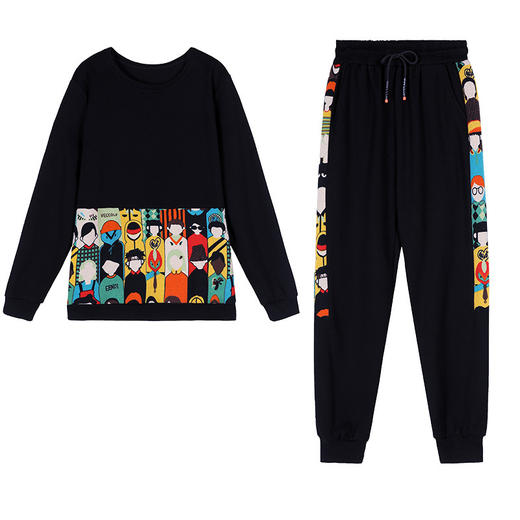 MQQ-8947秋季印花运动休闲套装韩版洋气减龄时尚两件套 商品图4