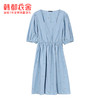 韩都衣舍2021夏装新款女装高腰方领泡泡袖显瘦连衣裙RN0015甦 商品缩略图4
