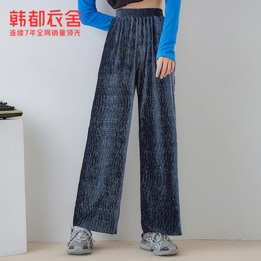 韩都衣舍2021春装新款女装韩版宽松直筒高腰拖地休闲裤RJ2002筱颛 商品图2
